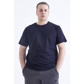 Tommy Life 88072 Basic Kısa Kol O Yaka Büyük Beden Lacivert Erkek T-Shirt