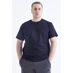 Tommy Life 88072 Basic Kısa Kol O Yaka Büyük Beden Lacivert Erkek T-Shirt