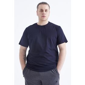 Tommy Life 88072 Basic Kısa Kol O Yaka Büyük Beden Lacivert Erkek T-Shirt
