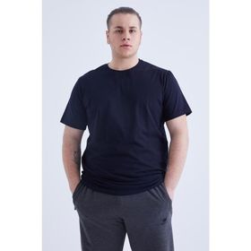 Tommy Life 88072 Basic Kısa Kol O Yaka Büyük Beden Lacivert Erkek T-Shirt