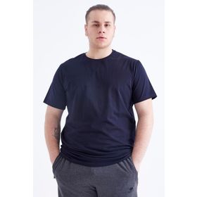 Tommy Life 88072 Basic Kısa Kol O Yaka Büyük Beden Lacivert Erkek T-Shirt