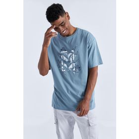 Tommy Life 88092 Büyük Baskılı O Yaka Mint Yeşili Erkek Oversize T-Shirt