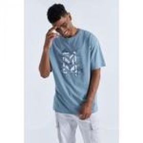 Tommy Life 88092 Büyük Baskılı O Yaka Mint Yeşili Erkek Oversize T-Shirt