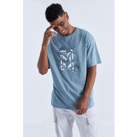 Tommy Life 88092 Büyük Baskılı O Yaka Mint Yeşili Erkek Oversize T-Shirt