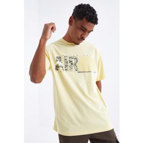 Tommy Life 88097 Air Baskılı O Yaka Sarı Erkek Oversize T-Shirt