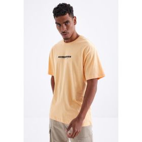 Tommy Life 88100 Sırtı Yazı Baskılı O Yaka Kavun İçi Erkek Oversize T-Shirt