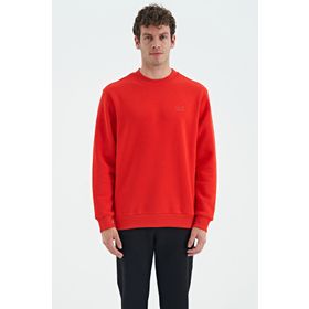 Tommy Life 88137 Fiesta O Yaka Şardonlu Rahat Form Basic Erkek Sweatshirt