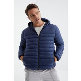 Tommy Life 88167 Fermuarlı Standart Kalıp Soğuğa Dayanıklı Şişme Lacivert Erkek Mont