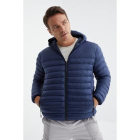 Tommy Life 88167 Fermuarlı Standart Kalıp Soğuğa Dayanıklı Şişme Lacivert Erkek Mont