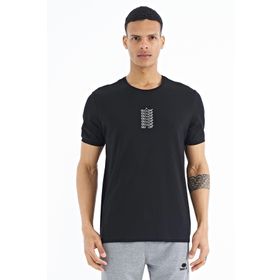 Tommy Life 88169 Siyah Yazı Baskılı O Yaka Standart Kalıp Erkek T-shirt