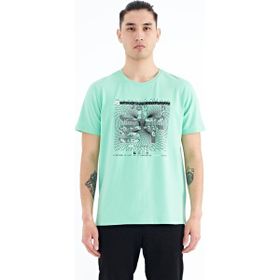 Tommy Life 88170 Beyaz Yazı Baskılı O Yaka Standart Kalıp Erkek T-Shirt