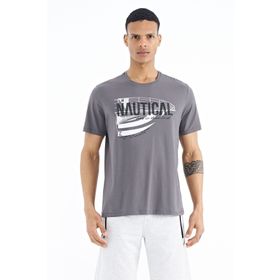 Tommy Life 88171 Koyu Gri Yazı Baskılı Standart Kalıp O Yaka Erkek T-shirt