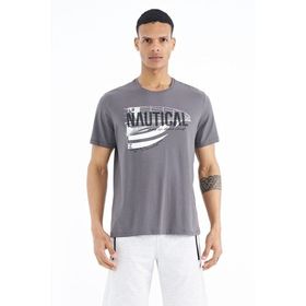 Tommy Life 88171 Koyu Gri Yazı Baskılı Standart Kalıp O Yaka Erkek T-shirt