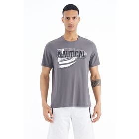 Tommy Life 88171 Koyu Gri Yazı Baskılı Standart Kalıp O Yaka Erkek T-shirt