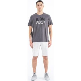 Tommy Life 88174 Koyu Gri Yazı Baskılı O Yaka Standart Kalıp Erkek T-Shirt