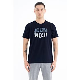 Tommy Life 88174 Lacivert Yazı Baskılı O Yaka Standart Kalıp Erkek T-shirt