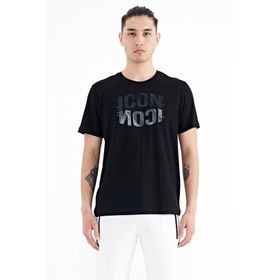 Tommy Life 88174 Siyah Yazı Baskılı O Yaka Standart Kalıp Erkek T-Shirt