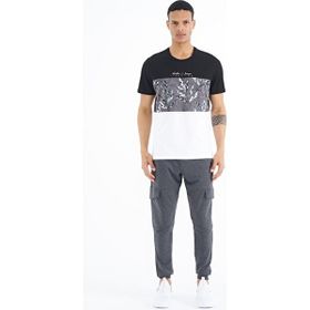 Tommy Life 88177 Gri Melanj Renk Geçişli Baskı Detaylı O Yaka Standart Kalıp Erkek T-shirt