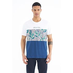 Tommy Life 88177 Lacivert Renk Geçişli Baskı Detaylı O Yaka Standart Kalıp Erkek T-shirt