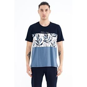 Tommy Life 88177 Lacivert Renk Geçişli Baskı Detaylı O Yaka Standart Kalıp Erkek T-shirt
