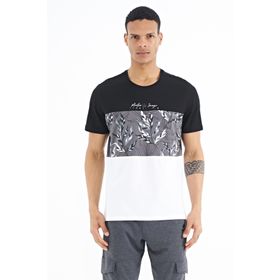 Tommy Life 88177 Siyah Renk Geçişli Baskı Detaylı O Yaka Standart Kalıp Erkek T-shirt