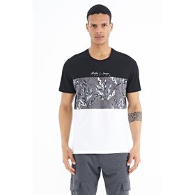 Tommy Life 88177 Siyah Renk Geçişli Baskı Detaylı O Yaka Standart Kalıp Erkek T-shirt