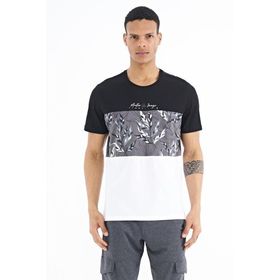 Tommy Life 88177 Siyah Renk Geçişli Baskı Detaylı O Yaka Standart Kalıp Erkek T-shirt