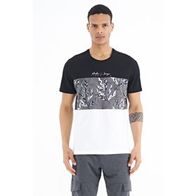 Tommy Life 88177 Siyah Renk Geçişli Baskı Detaylı O Yaka Standart Kalıp Erkek T-shirt