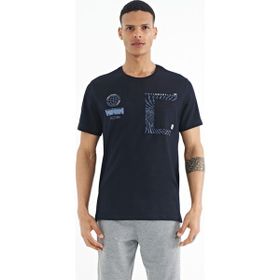 Tommy Life 88184 Lacivert Cep Detaylı Baskılı O Yaka Erkek T-shirt