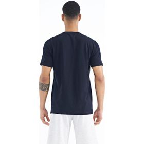 Tommy Life 88186 Lacivert Baskı Detaylı V Yaka Standart Kalıp Erkek T-shirt