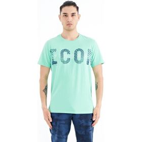 Tommy Life 88187 Su Yeşili Yazı Baskı Detaylı O Yaka Standart Kalıp Erkek T-Shirt
