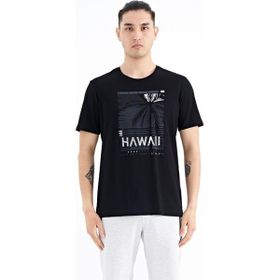 Tommy Life 88190 Siyah Slogan Baskılı O Yaka Standart Kalıp Erkek T-shirt