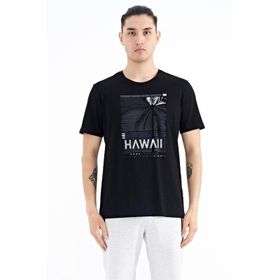 Tommy Life 88190 Siyah Slogan Baskılı O Yaka Standart Kalıp Erkek T-shirt