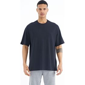 Tommy Life 88193 Lacivert Kol Arma Detaylı Basic Oversize Erkek T-shirt