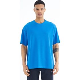 Tommy Life 88193 Saks Kol Arma Detaylı Basic Oversize Erkek T-shirt