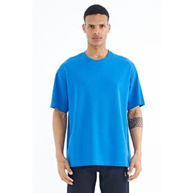 Tommy Life 88193 Saks Kol Arma Detaylı Basic Oversize Erkek T-shirt