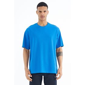 Tommy Life 88193 Saks Kol Arma Detaylı Basic Oversize Erkek T-shirt