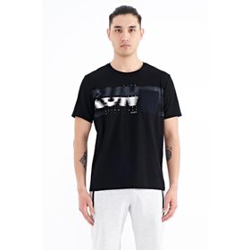 Tommy Life 88200 Siyah Ön Cep Detaylı Baskılı Standart Kalıp Erkek T-Shirt