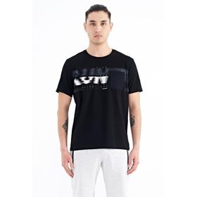 Tommy Life 88200 Siyah Ön Cep Detaylı Baskılı Standart Kalıp Erkek T-Shirt