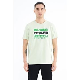 Tommy Life 88201 Açık Yeşil Yazı Baskılı O Yaka Standart Kalıp Erkek T-shirt