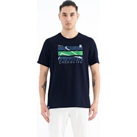 Tommy Life 88201 Lacivert Yazı Baskılı O Yaka Standart Kalıp Erkek T-Shirt