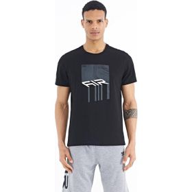 Tommy Life 88202 Siyah Ön Baskı Detaylı Standart Kalıp O Yaka Erkek T-Shirt