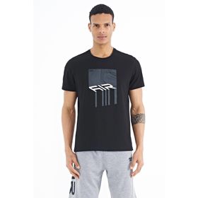 Tommy Life 88202 Siyah Ön Baskı Detaylı Standart Kalıp O Yaka Erkek T-Shirt