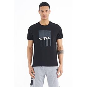 Tommy Life 88202 Siyah Ön Baskı Detaylı Standart Kalıp O Yaka Erkek T-Shirt