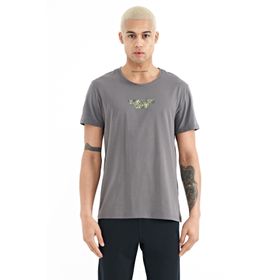 Tommy Life 88203 Koyu Gri Yazı Baskılı O Yaka Standart Kalıp Erkek T-Shirt