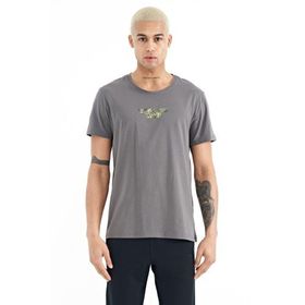 Tommy Life 88203 Koyu Gri Yazı Baskılı O Yaka Standart Kalıp Erkek T-Shirt