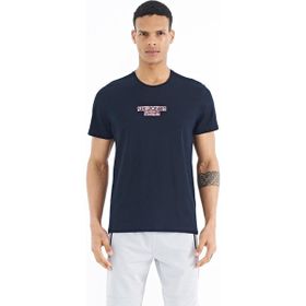Tommy Life 88203 Lacivert Yazı Baskılı O Yaka Standart Kalıp Erkek T-Shirt