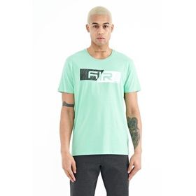 Tommy Life 88205 Su Yeşili Baskı Detaylı O Yaka Standart Kalıp Erkek T-Shirt