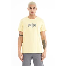 Tommy Life 88206 Sarı Yazı Baskılı O Yaka Standart Kalıp Erkek T-Shirt