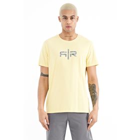 Tommy Life 88206 Sarı Yazı Baskılı O Yaka Standart Kalıp Erkek T-Shirt